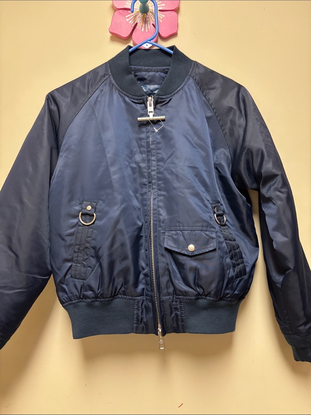 Mighty-Mac Kids Winter Jacket Navy Convertible Lining Zip Closure Sz M Pockets